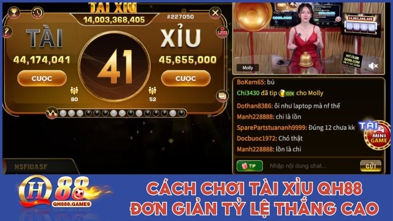 Cách chơi Tài xỉu QH88 đơn giản tỷ lệ thắng cao
