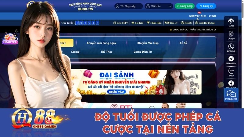 Độ tuổi được phép cá cược tại nền tảng
