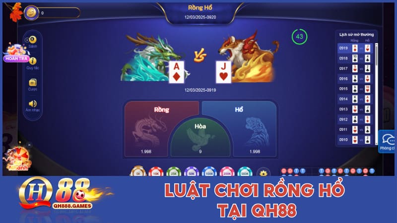 Quy tắc chơi game Rồng Hổ tại QH88
