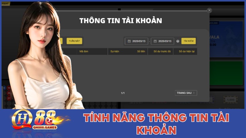 Tính năng Thông tin tài khoản
